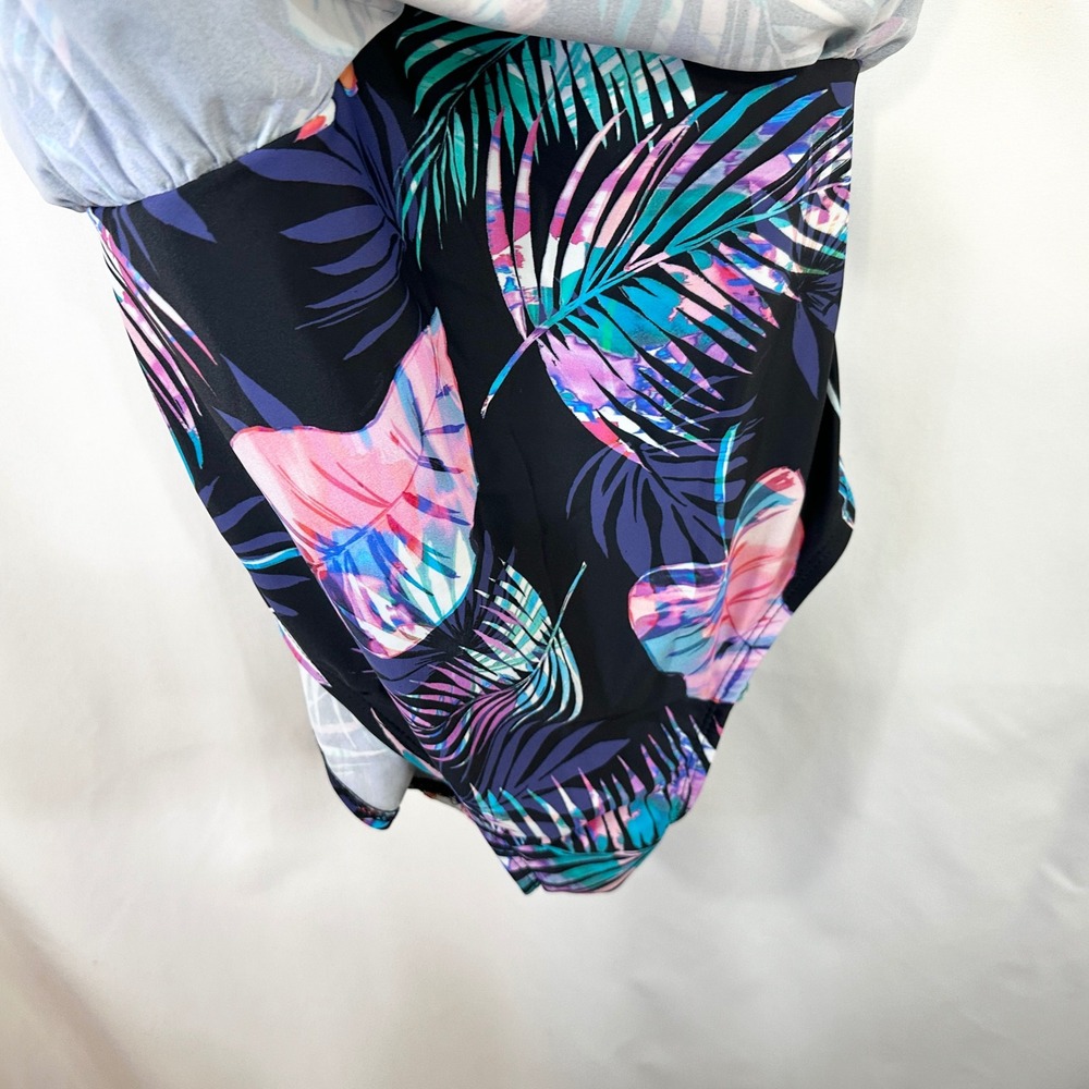 Swimsuits For All Plus Size 16 Swimdress Swimsuit Tropical Black Pink Beach 881 - Picture 8 of 12
